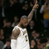 LeBron James acclamé par le public new-yorkais. KEYSTONE/AP/John Munson